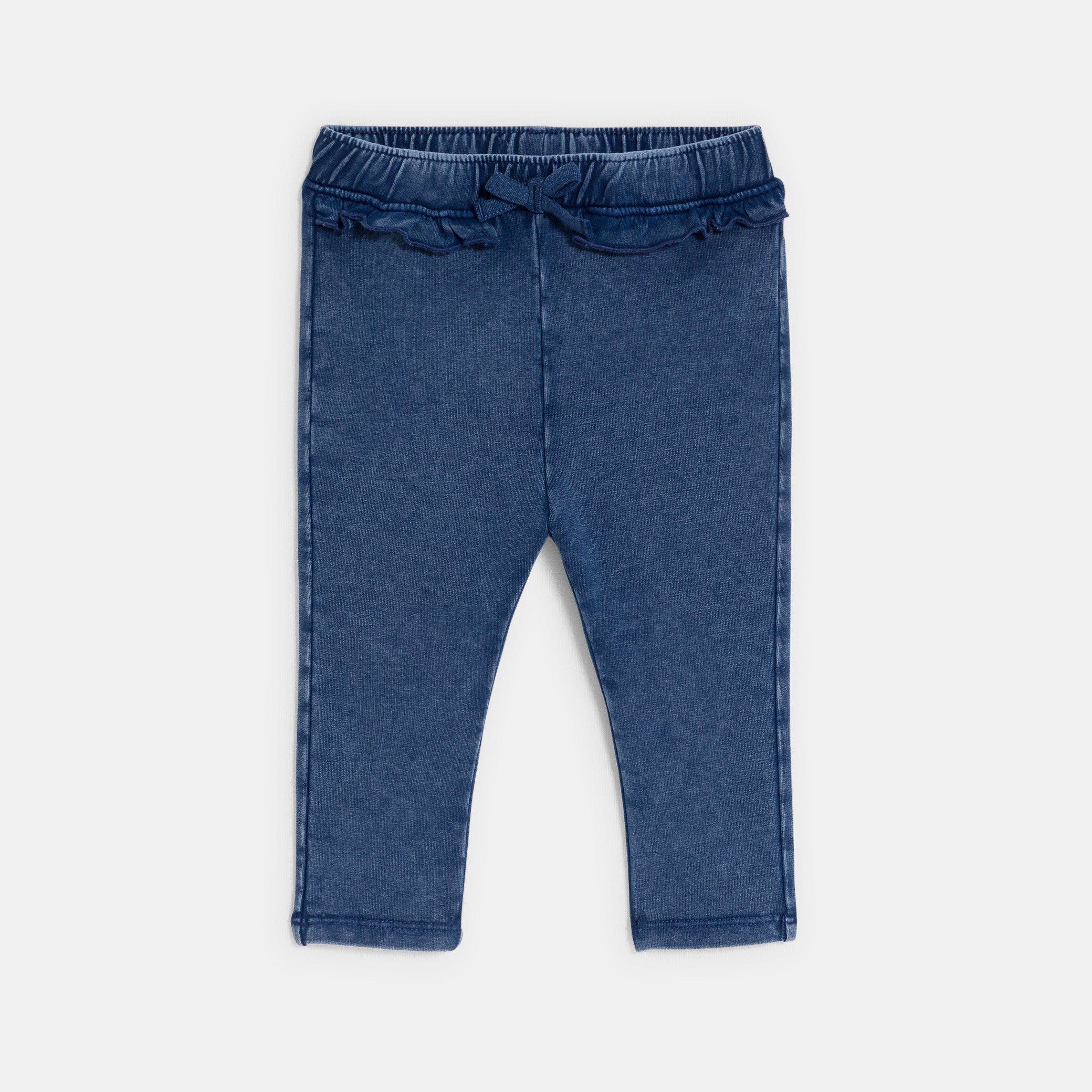 Quần legging denim phối bèo
